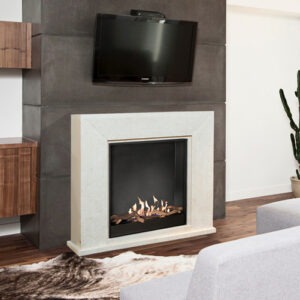 Nero fireplace surround with electric or ethanol fire