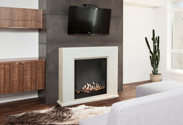 Nero fireplace surround with electric or ethanol fire